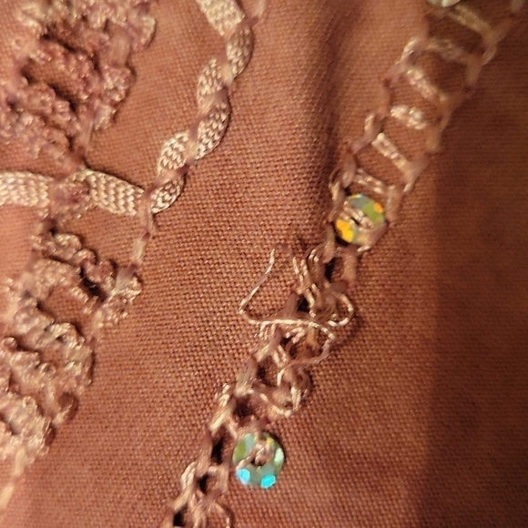 3/$30 SHANNON FORD Dusty Pink Embroidered Beaded Sequin Batik Tunic - Picture 12 of 13